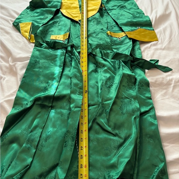 Vtg 1950s Traditional Korean Women's M 8-10 Hanbok 4 Piece Green Embroidered - Picture 16 of 16